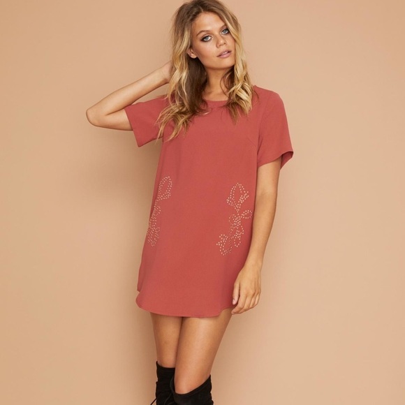 MINKPINK Dresses & Skirts - MinkPink • NEW Rust Magnolia Studded Shirt Dress